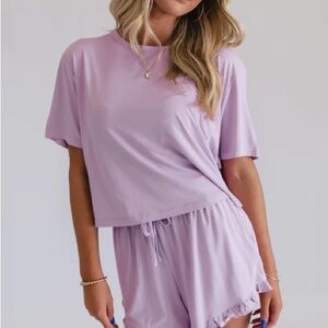 Women's Ruffle Short Set in Orchid Bloom